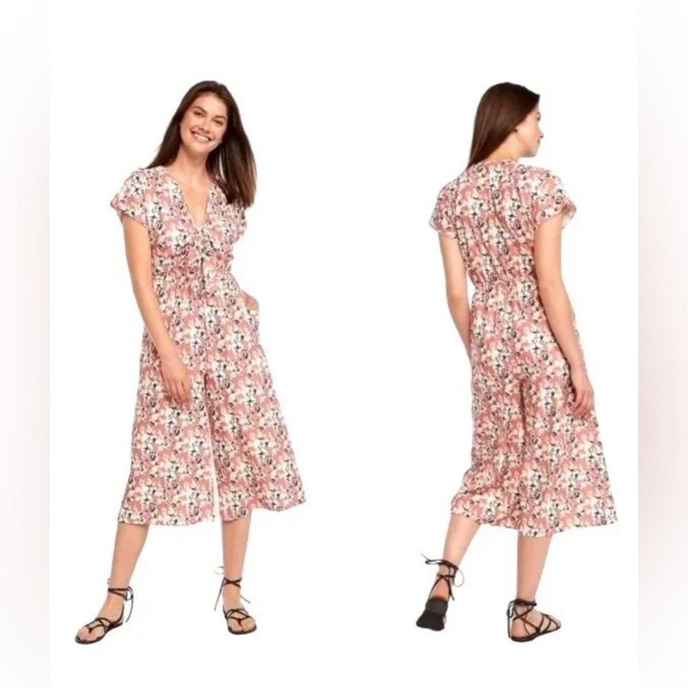 Hutch Anthropologie | Floral Wide Leg Cropped Morgan Jumpsuit Size L - Picture 4 of 10